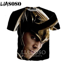 Load image into Gallery viewer, LIASOSO Summer New Men Women Sweatshirt 3D Print Movie Thor Loki T Shirt Fashion Short Sleeve Top Round Nneck Pullover B092-05