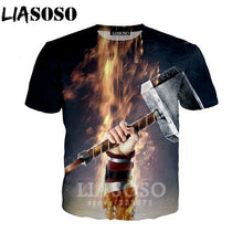 Load image into Gallery viewer, LIASOSO Summer New Men Women Sweatshirt 3D Print Movie Thor Loki T Shirt Fashion Short Sleeve Top Round Nneck Pullover B092-05