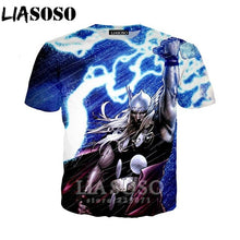 Load image into Gallery viewer, LIASOSO Summer New Men Women Sweatshirt 3D Print Movie Thor Loki T Shirt Fashion Short Sleeve Top Round Nneck Pullover B092-05