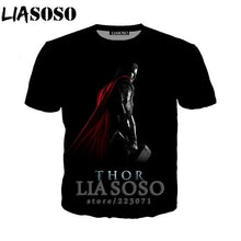Load image into Gallery viewer, LIASOSO Summer New Men Women Sweatshirt 3D Print Movie Thor Loki T Shirt Fashion Short Sleeve Top Round Nneck Pullover B092-05