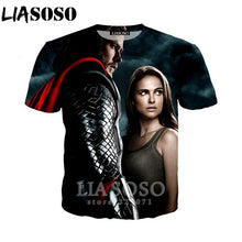 Load image into Gallery viewer, LIASOSO Summer New Men Women Sweatshirt 3D Print Movie Thor Loki T Shirt Fashion Short Sleeve Top Round Nneck Pullover B092-05