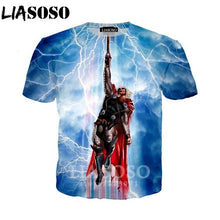 Load image into Gallery viewer, LIASOSO Summer New Men Women Sweatshirt 3D Print Movie Thor Loki T Shirt Fashion Short Sleeve Top Round Nneck Pullover B092-05