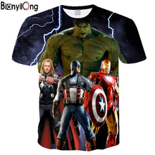 Load image into Gallery viewer, Avengers T Shirt Ironman Captain America Iron men Hawkeye Black Widow Marvel T-shirt Super hero Custom Made 3D Print Tee Shirt