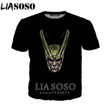 Load image into Gallery viewer, LIASOSO Summer New Men Women Sweatshirt 3D Print Movie Thor Loki T Shirt Fashion Short Sleeve Top Round Nneck Pullover B092-06