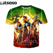 Load image into Gallery viewer, LIASOSO Summer New Men Women Sweatshirt 3D Print Movie Thor Loki T Shirt Fashion Short Sleeve Top Round Nneck Pullover B092-06