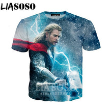 Load image into Gallery viewer, LIASOSO Summer New Men Women Sweatshirt 3D Print Movie Thor Loki T Shirt Fashion Short Sleeve Top Round Nneck Pullover B092-06