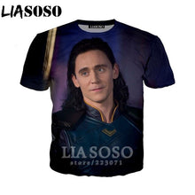 Load image into Gallery viewer, LIASOSO Summer New Men Women Sweatshirt 3D Print Movie Thor Loki T Shirt Fashion Short Sleeve Top Round Nneck Pullover B092-06