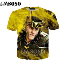 Load image into Gallery viewer, LIASOSO Summer New Men Women Sweatshirt 3D Print Movie Thor Loki T Shirt Fashion Short Sleeve Top Round Nneck Pullover B092-06