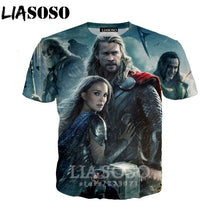 Load image into Gallery viewer, LIASOSO Summer New Men Women Sweatshirt 3D Print Movie Thor Loki T Shirt Fashion Short Sleeve Top Round Nneck Pullover B092-06