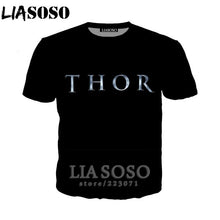Load image into Gallery viewer, LIASOSO Summer New Men Women Sweatshirt 3D Print Movie Thor Loki T Shirt Fashion Short Sleeve Top Round Nneck Pullover B092-06