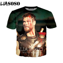 Load image into Gallery viewer, LIASOSO Summer New Men Women Sweatshirt 3D Print Movie Thor Loki T Shirt Fashion Short Sleeve Top Round Nneck Pullover B092-06