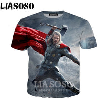 Load image into Gallery viewer, LIASOSO Summer New Men Women Sweatshirt 3D Print Movie Thor Loki T Shirt Fashion Short Sleeve Top Round Nneck Pullover B092-06