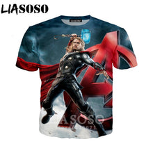 Load image into Gallery viewer, LIASOSO Summer New Men Women Sweatshirt 3D Print Movie Thor Loki T Shirt Fashion Short Sleeve Top Round Nneck Pullover B092-08