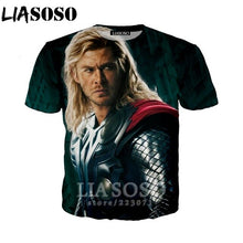 Load image into Gallery viewer, LIASOSO Summer New Men Women Sweatshirt 3D Print Movie Thor Loki T Shirt Fashion Short Sleeve Top Round Nneck Pullover B092-08