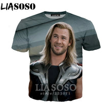 Load image into Gallery viewer, LIASOSO Summer New Men Women Sweatshirt 3D Print Movie Thor Loki T Shirt Fashion Short Sleeve Top Round Nneck Pullover B092-07