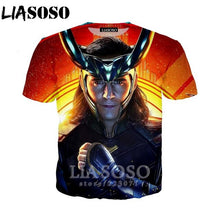 Load image into Gallery viewer, LIASOSO Summer New Men Women Sweatshirt 3D Print Movie Thor Loki T Shirt Fashion Short Sleeve Top Round Nneck Pullover B092-07