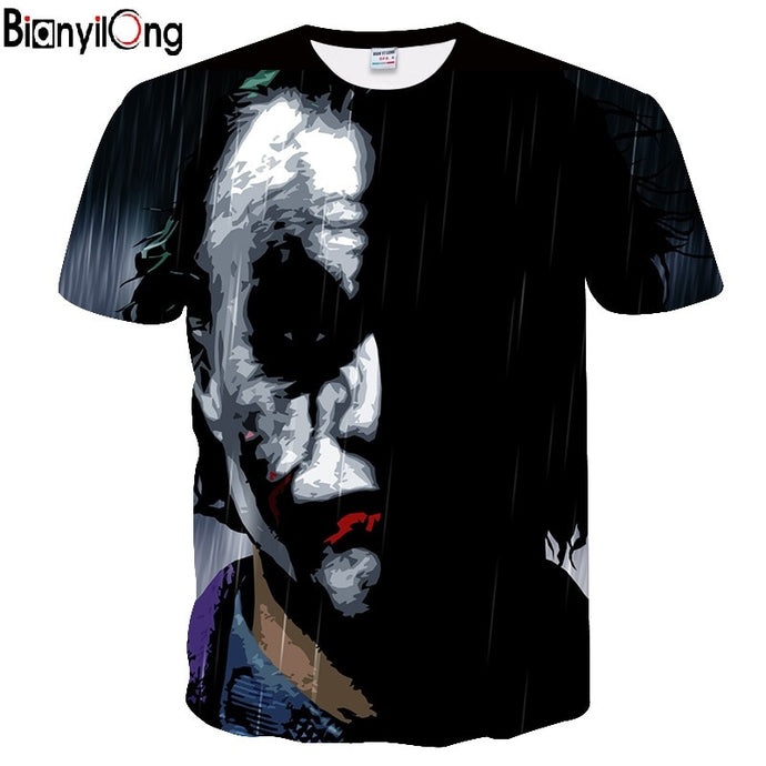 New half face Joker 3d t shirt