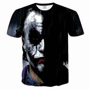 New half face Joker 3d t shirt