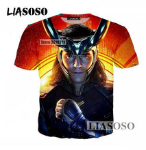 Load image into Gallery viewer, LIASOSO Casual Wild Short Sleeve Men Women T-shirt Popular Movies 3D Print Thor Ragnarok Loose Harajuku T Shirt Tops T1156