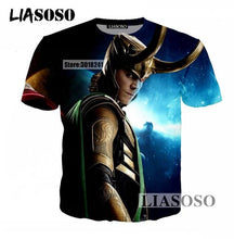Load image into Gallery viewer, LIASOSO Casual Wild Short Sleeve Men Women T-shirt Popular Movies 3D Print Thor Ragnarok Loose Harajuku T Shirt Tops T1156