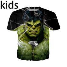 Load image into Gallery viewer, T-shirt 3D print Men women Anime children streetwear Avengers funny Superhero t shirt ball Harajuku hulk kids Short SleeveE536