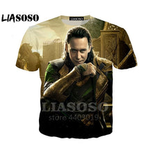 Load image into Gallery viewer, LIASOSO New Avengers Thor The Dark World Loki Men Women t-shirt hip hop 3D print streetwear Harajuku Shirts Funny Tshirt As33
