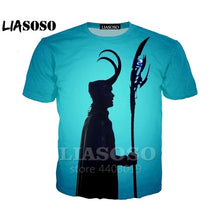 Load image into Gallery viewer, LIASOSO New Avengers Thor The Dark World Loki Men Women t-shirt hip hop 3D print streetwear Harajuku Shirts Funny Tshirt As33