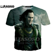 Load image into Gallery viewer, LIASOSO New Avengers Thor The Dark World Loki Men Women t-shirt hip hop 3D print streetwear Harajuku Shirts Funny Tshirt As33